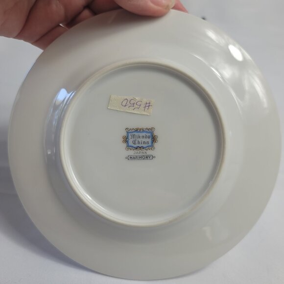 FOUR Mikado Harmony Bread Plates Cream Rim Pink Floral Center - Picture 12 of 12